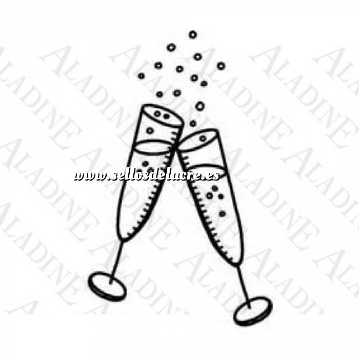 Imagen Diseños inmediatos Sello de Caucho - Copas de champán (01189) (Últimas Unidades) 