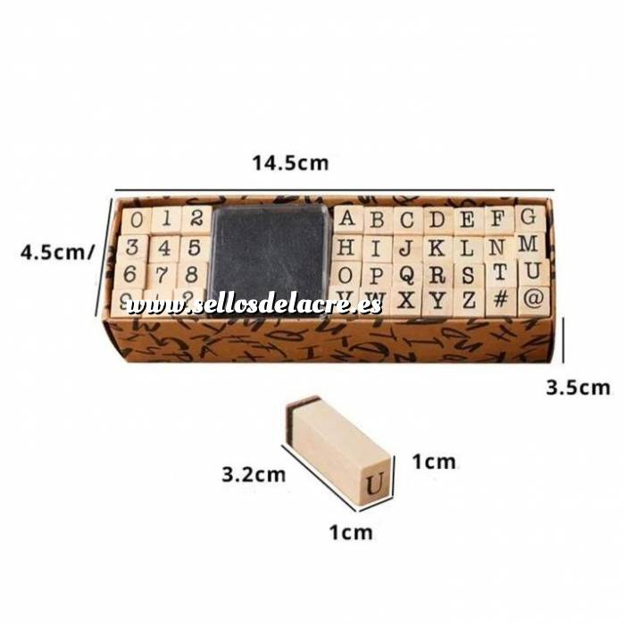 Imagen Kits de sellos de lacre Juego de sellos y numeros de madera 