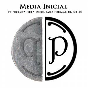 2 Iniciales intercambiables - Placa Media Inicial P para sello vacío de lacre (Últimas Unidades) 