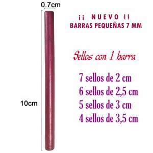 Barras para PISTOLA - Barra Lacre 7 mm Flexible pistola ROJO BURDEOS METALIZADO 
