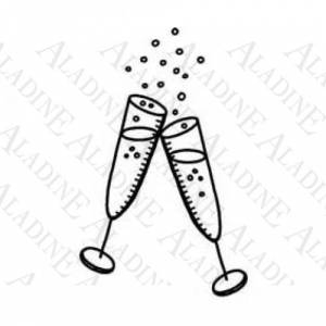 Diseños inmediatos - Sello de Caucho - Copas de champán (01189) (Últimas Unidades) 